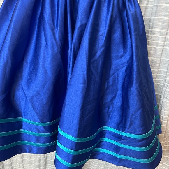 Rachel Allan Blue and Green Embellished Mini Dress - Picture 4 of 8